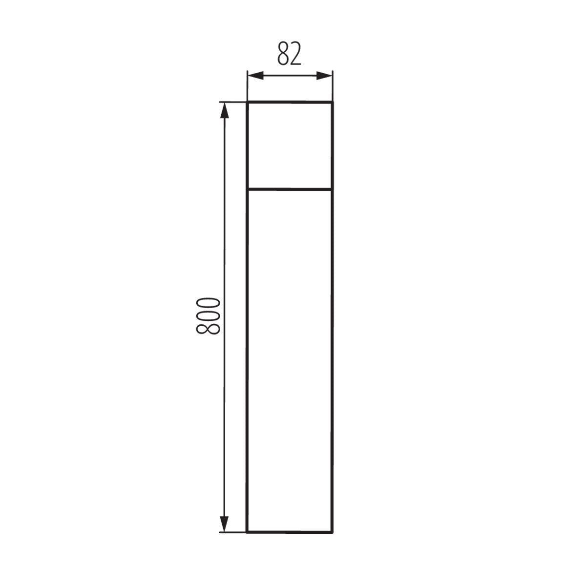 Außenleuchte VADRA 50 / 80 Pollerleuchte eckig 500mm oder 800mm max 11W IP44 E27 230V