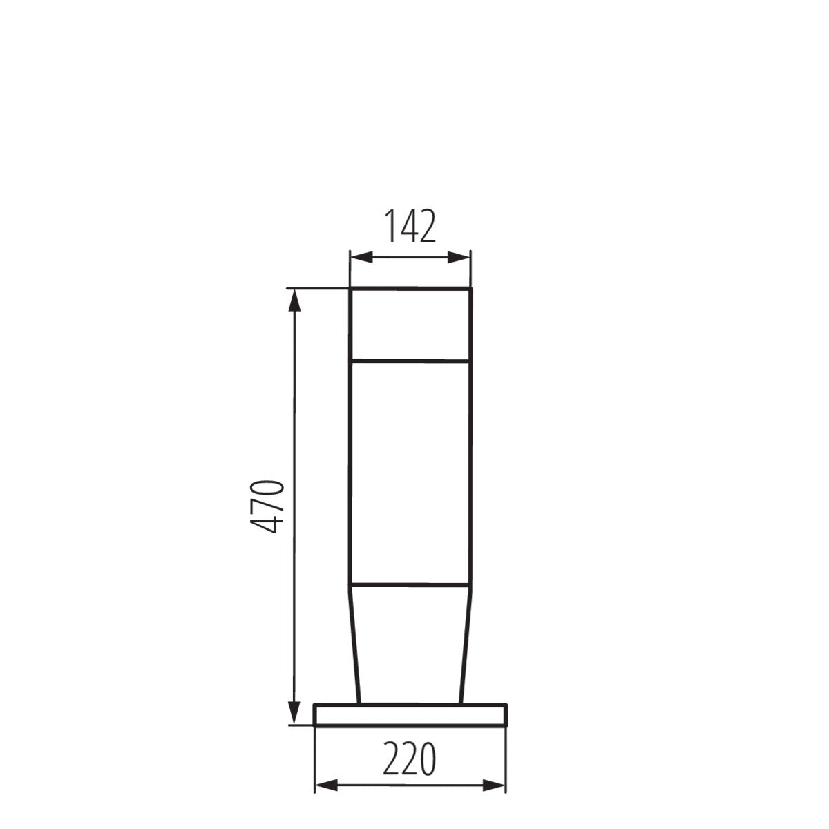 Außenleuchte Pollerleuchte INVO OP 47-L-GR graphit eckig max 20W E2 IP54 230V