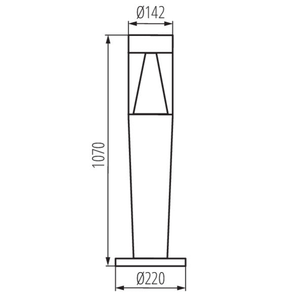 Außenleuchte Pollerleuchte INVO TR 107-O-GR graphit zylinderförmig 1070mm max 3x 3,5W GU10 IP54 230V