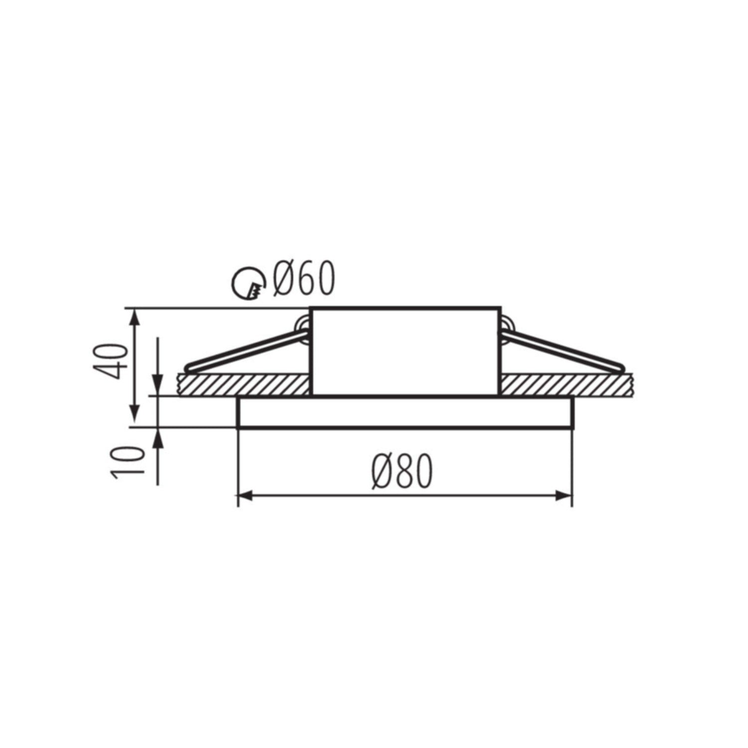 Einbaustrahler FLINI IP44 DSO aus Aluminium Rund Ø80mm IP44 GU10 230V 12V