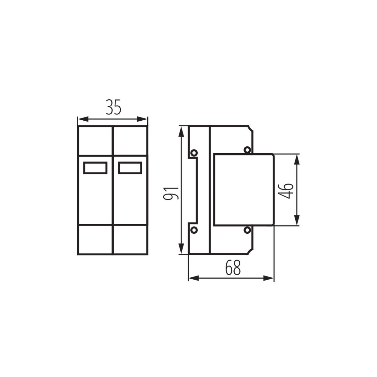 Überspannungsschutzgerät, Niederspannungsableiter, T1+T2 B+C , 2x / IP20 / 230V