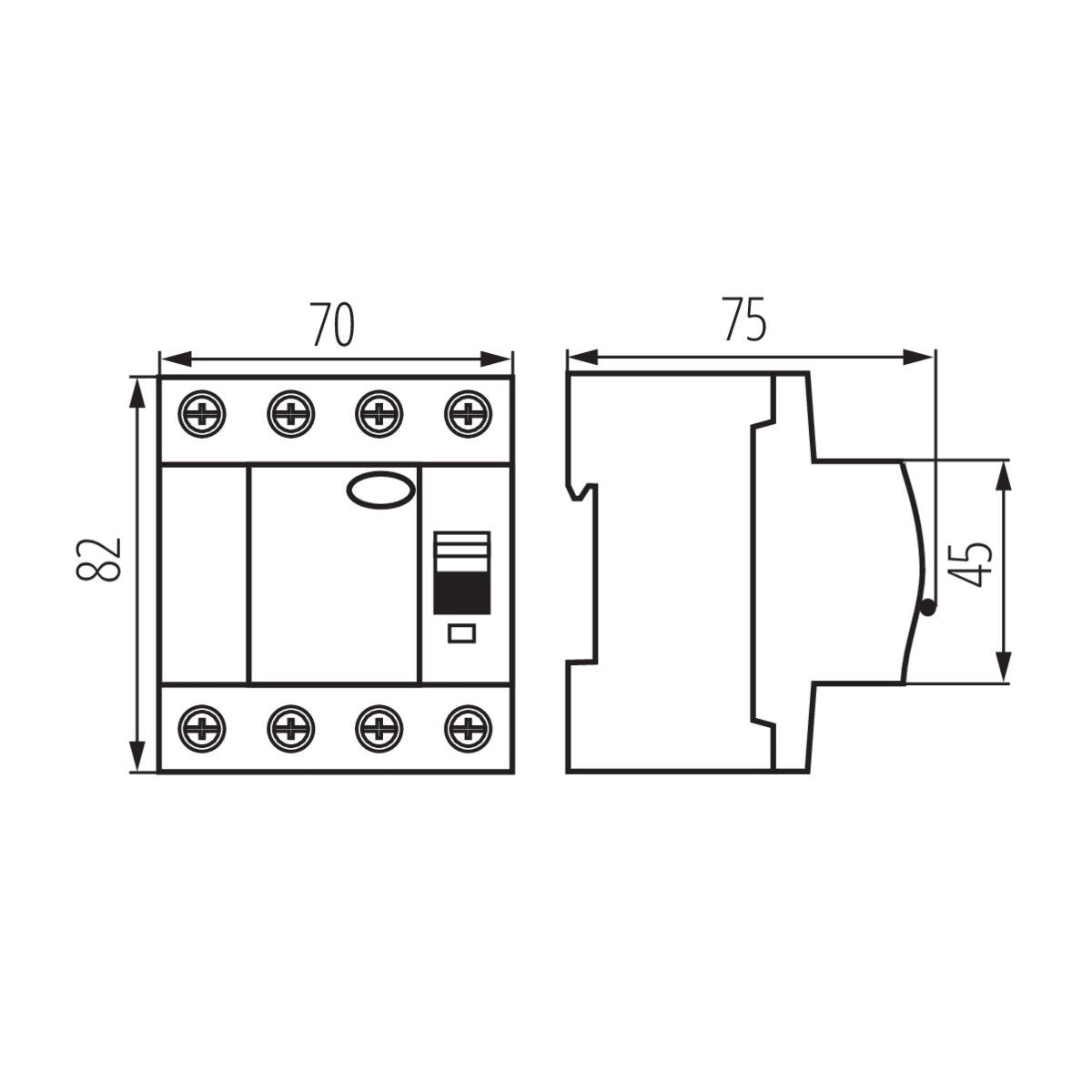 Fehlerstromschutzschalter AC, weiß, 4x IP20 / 400V