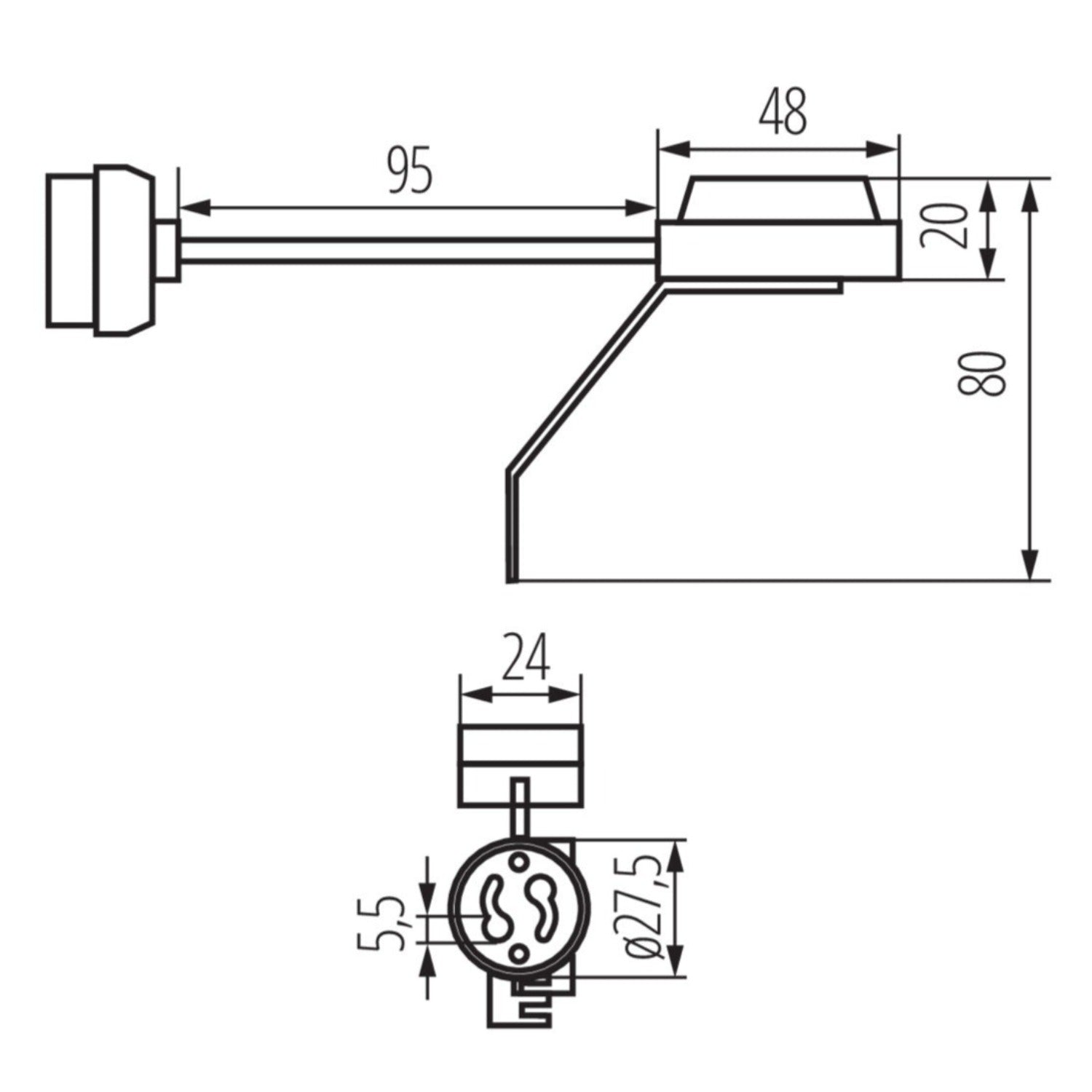 GU10 Fassung mit Zugentlastung / 230V