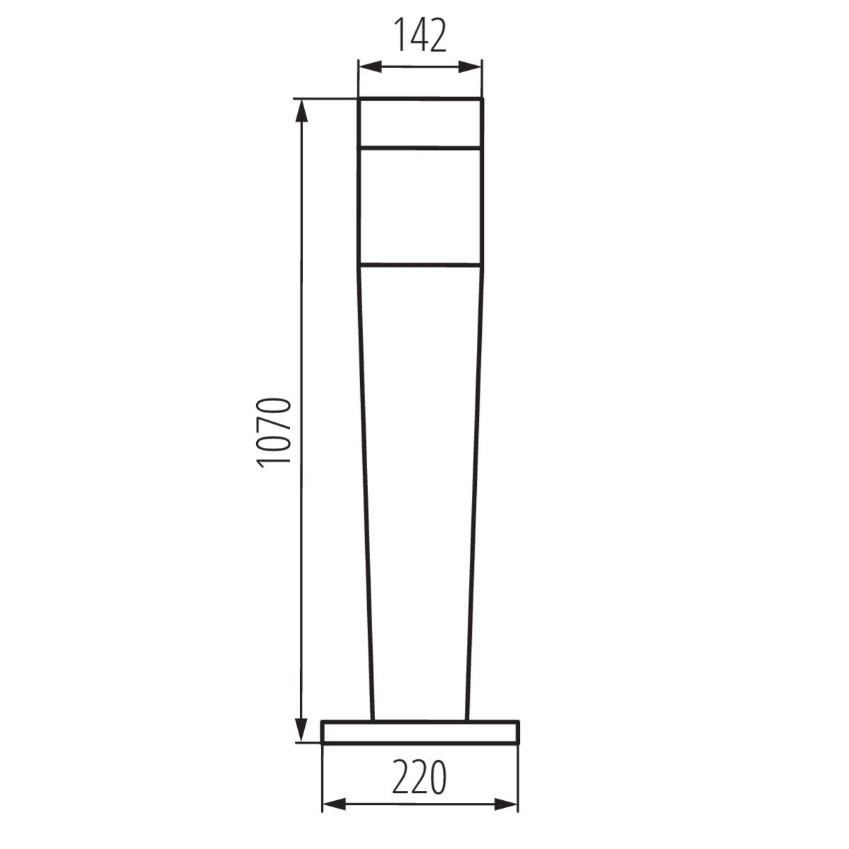 Außenleuchte Pollerleuchte INVO OP 107-L-GR 1070mm graphit eckig max 20W E27 IP54 230V