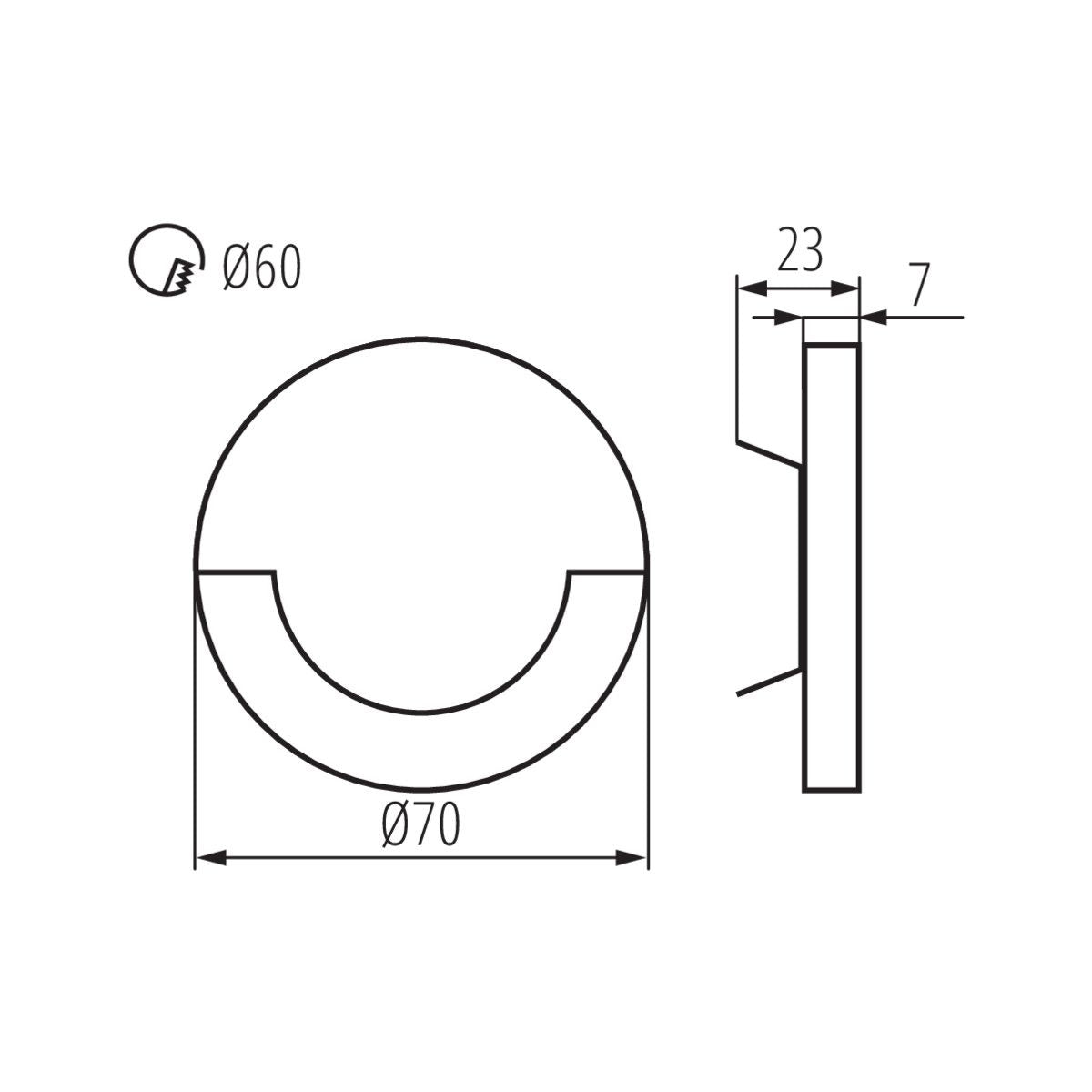 LED Treppeneinbauleuchte SOLA LED WW Edelstahl rund warmweiß 0,8W IP20 12V DC