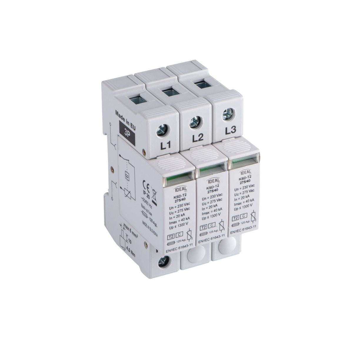 Überspannungsschutz T2, 3x / IP20 / 230V