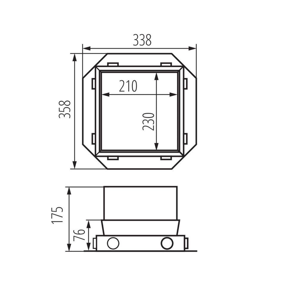 Bodensteckdosen-Einputzkassette für Estrich BIURO 358mm x 338mm