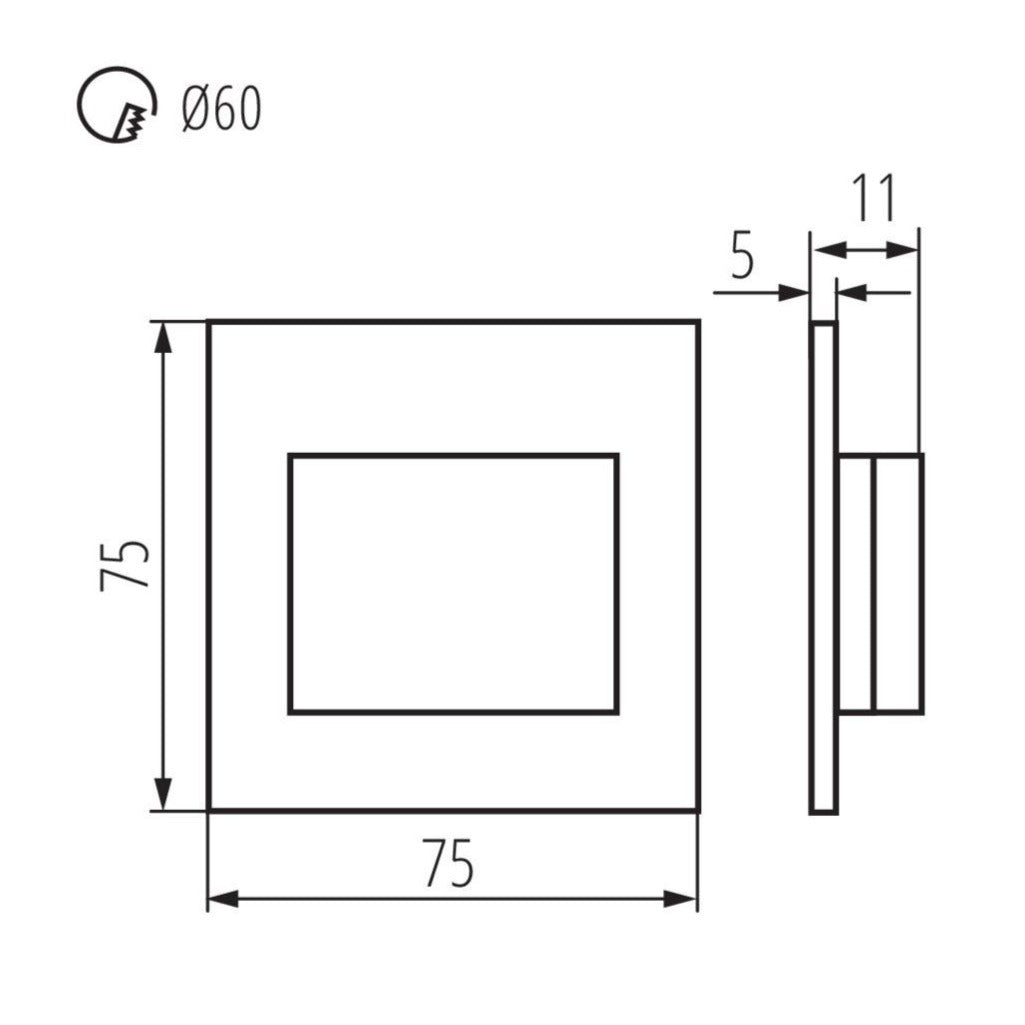 LED Treppeneinbauleuchte ERINUS LED LL W weiß eckig Warmweiß / neutralweiß, 1,5W / IP20 / 12V DC