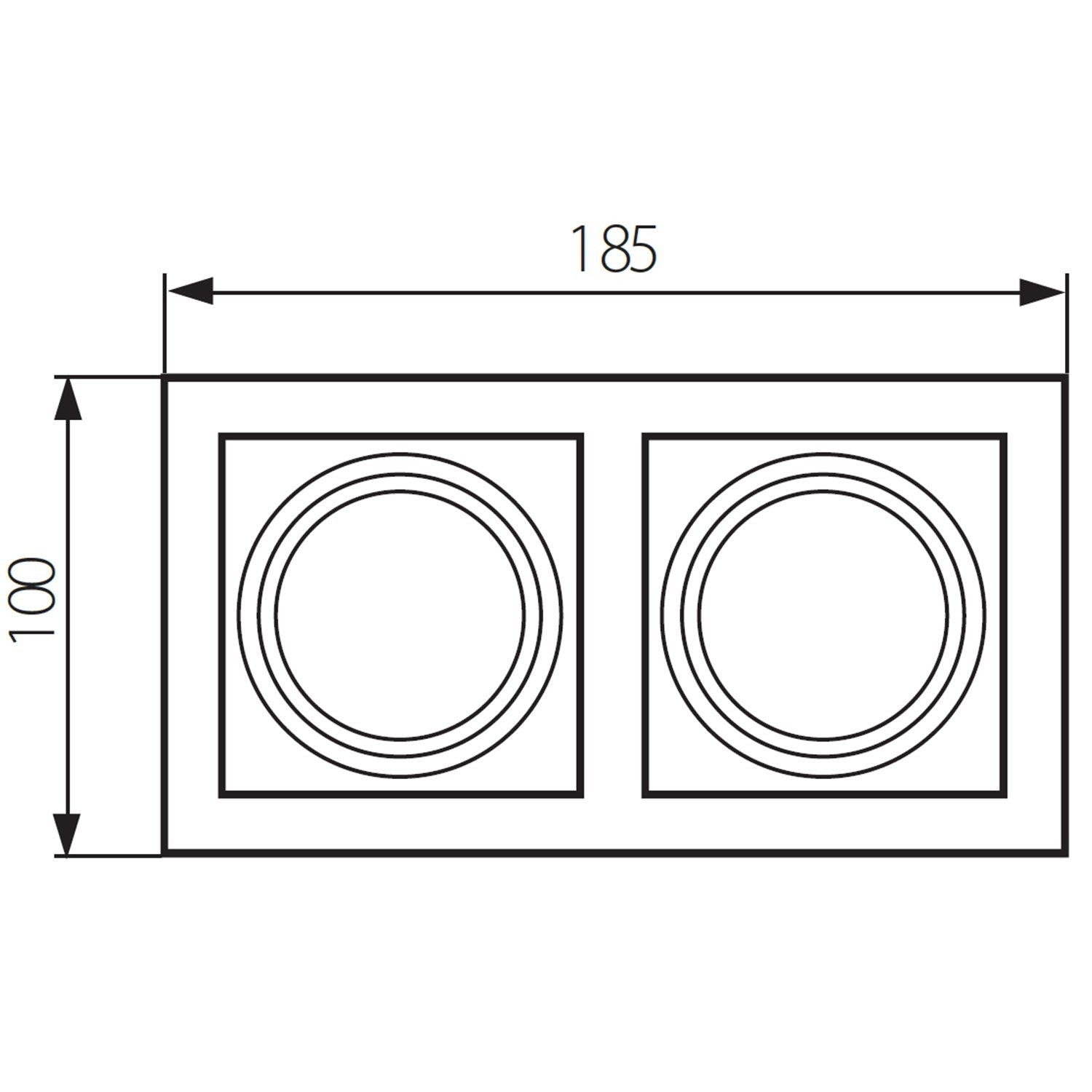 LED Einbaustrahler ARET 2XMR16-W 2-flammig Weiß Eckig Schwenkbar IP20 GU10 230V