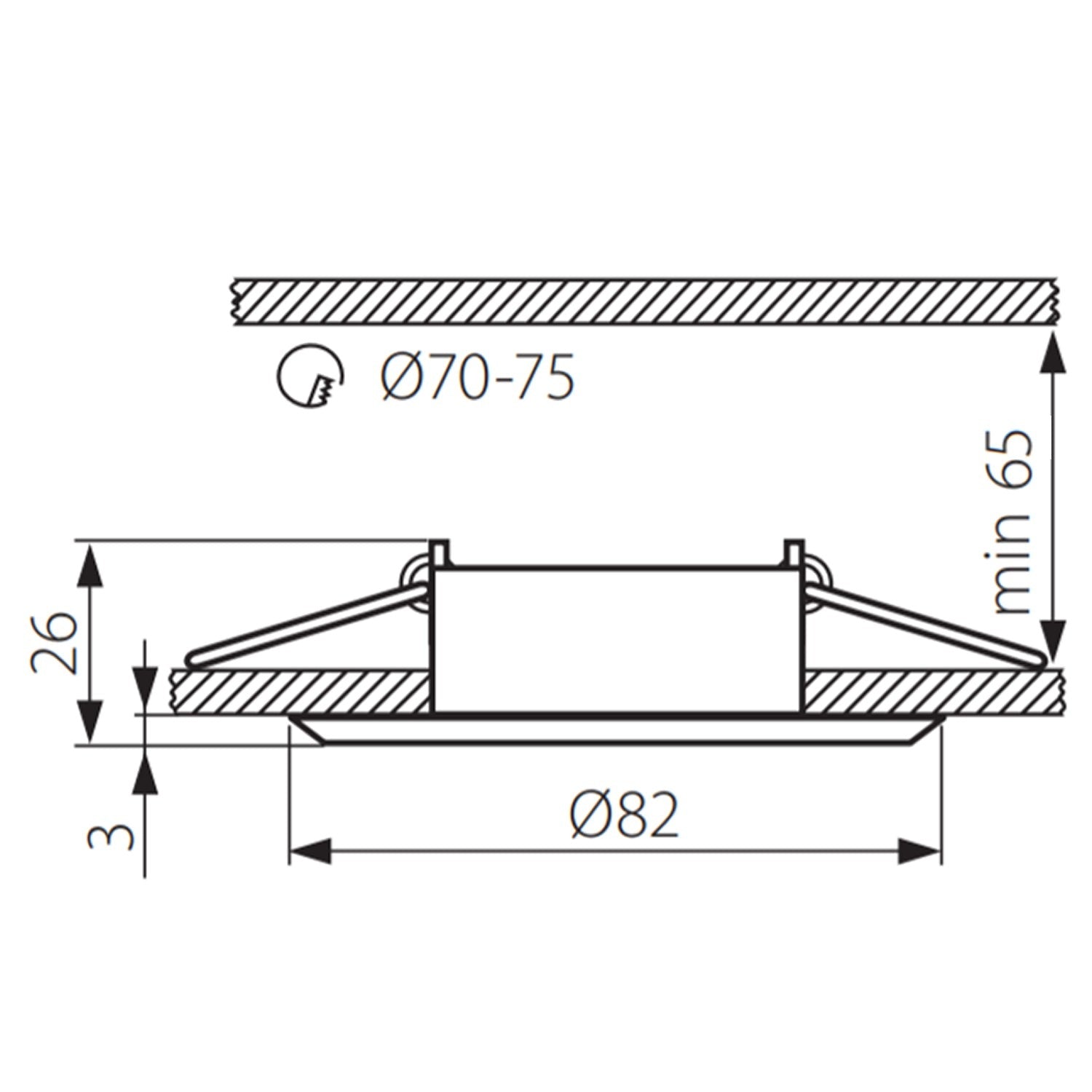 Einbaustrahler EVIT CT-DTO50-AL Silber GU10 230V 12V