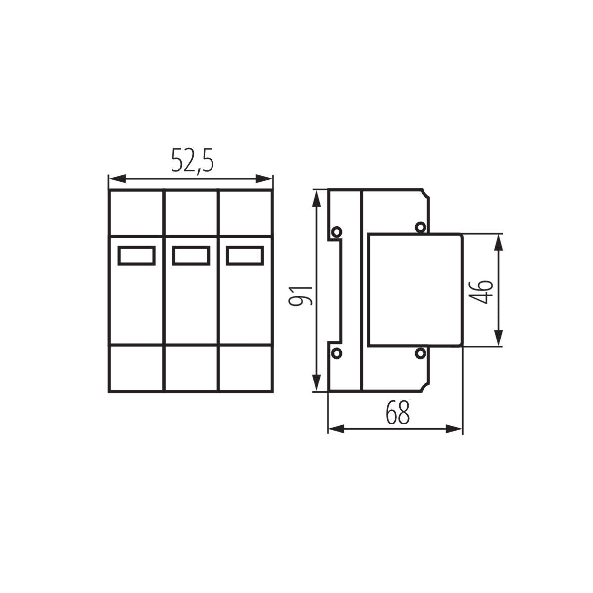 Überspannungsschutz T1+T2, 3x / IP20 / 230V