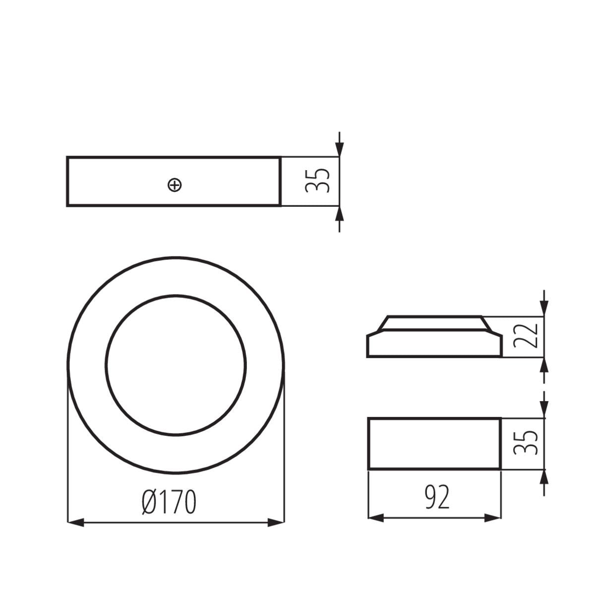 Deckenleuchte CARSA V2LED Downlight Rund Weiß 12W oder 18W Neutralweiss IP20 230V