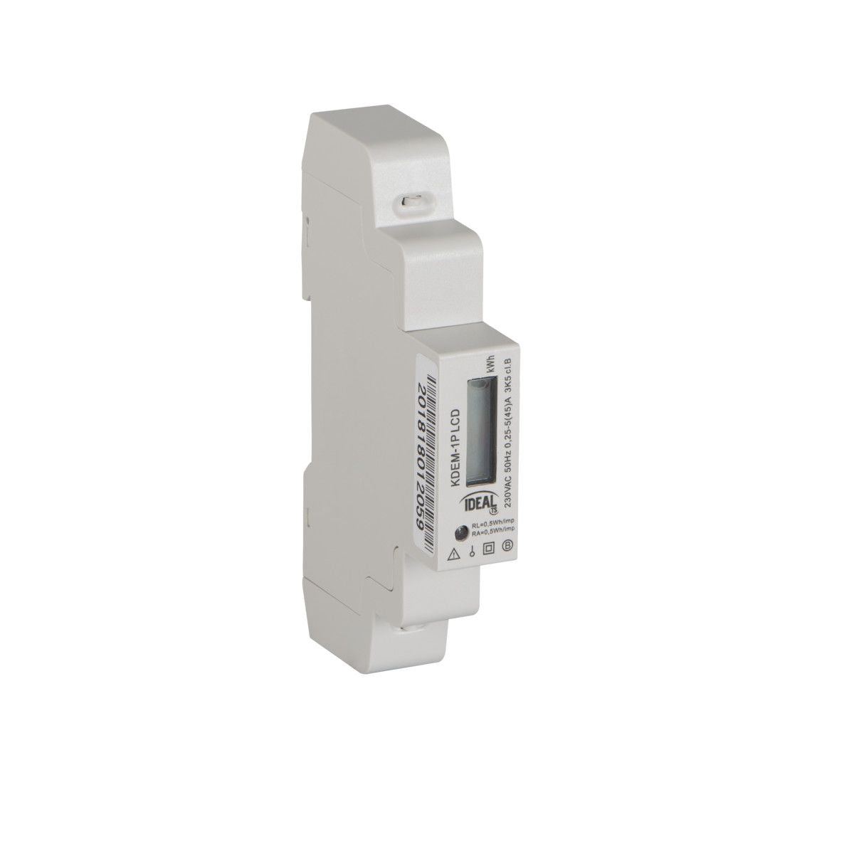 Digitaler Schienen-Stromzähler, Stromverbrauchszähler, weiß, 45A / IP20 / 230V