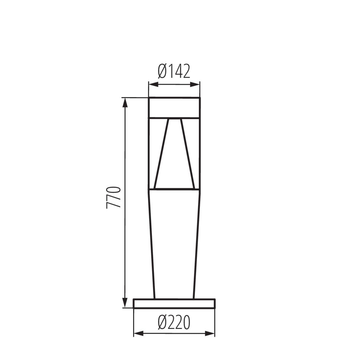 Außenleuchte Pollerleuchte INVO TR 77-O-GR graphit zylinderförmig 770mm max 3x 3,5W GU10 IP54 230V