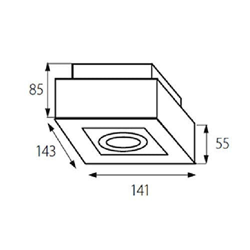 Plafonnier LED Nice | 1 flamme | Carré | Blanc | 230V | GU10