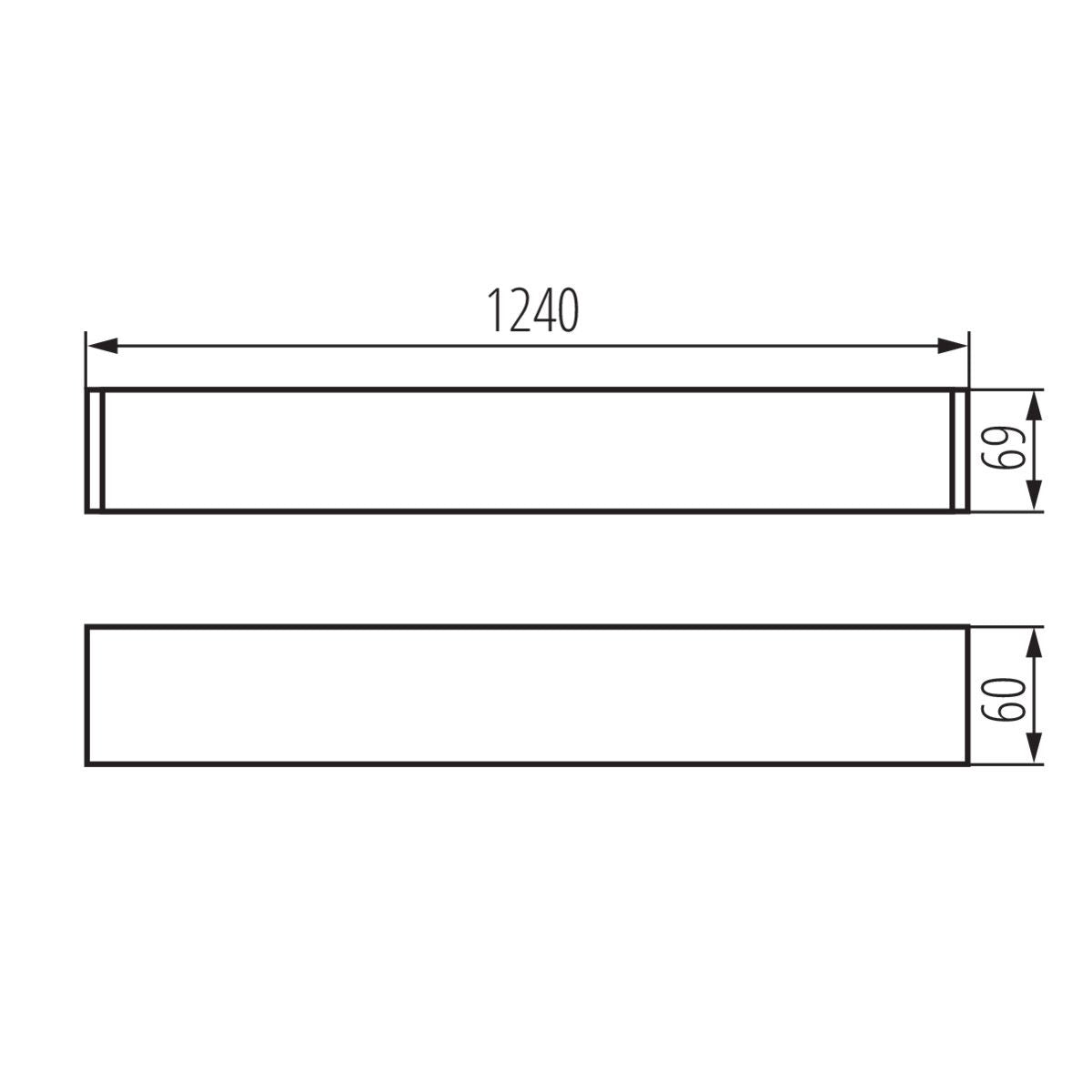 Langfeldleuchte ALIN 4LED 1X120 1240mm Schwarz oder Weiß G13 T8 IP20 230V